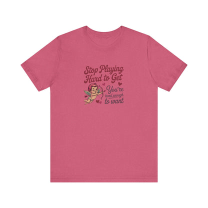 Stop Playing Hard to Get — Retro Cupid Tee (Light)