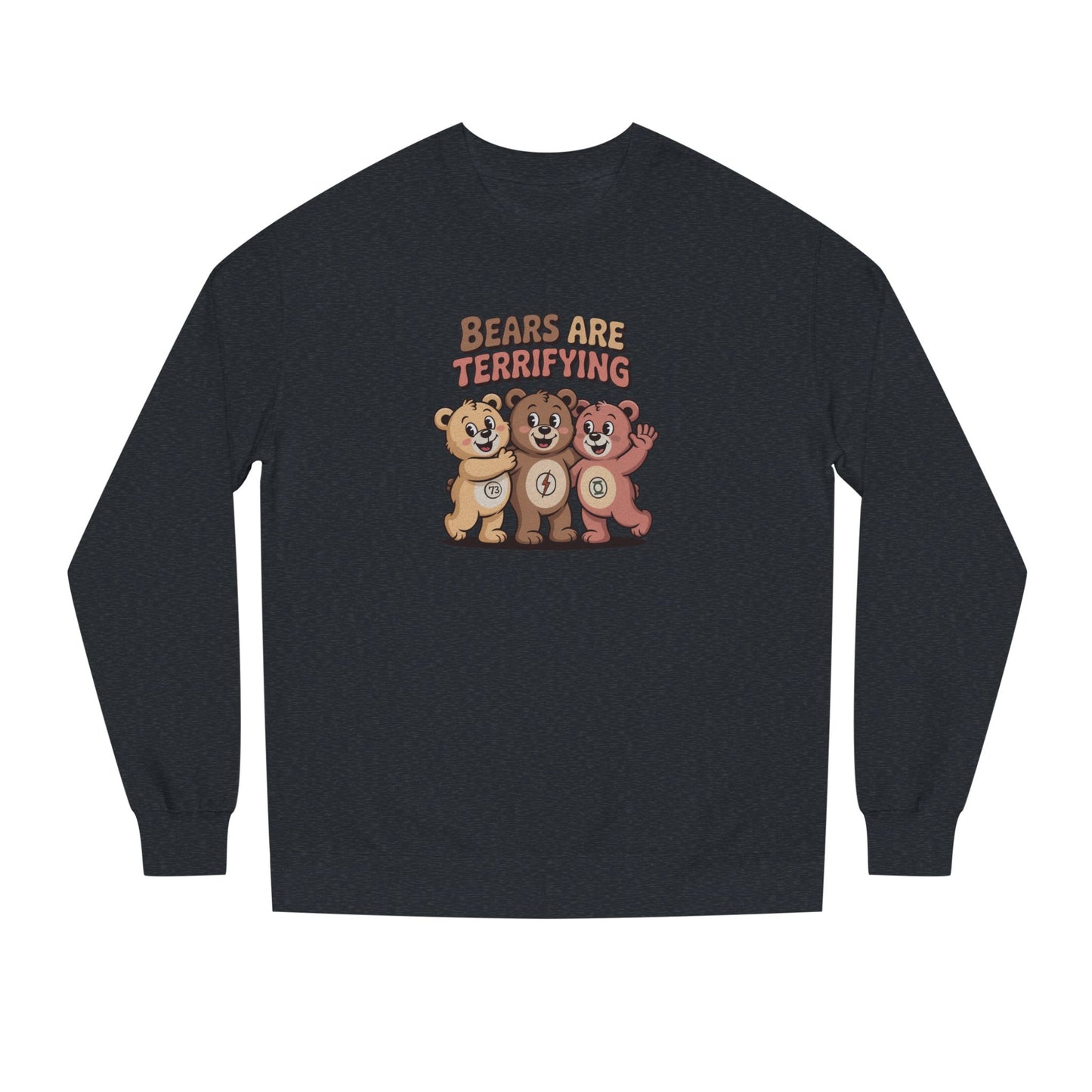 Bears Are Terrifying (Cute Remix) — Retro Sweatshirt (Dark)