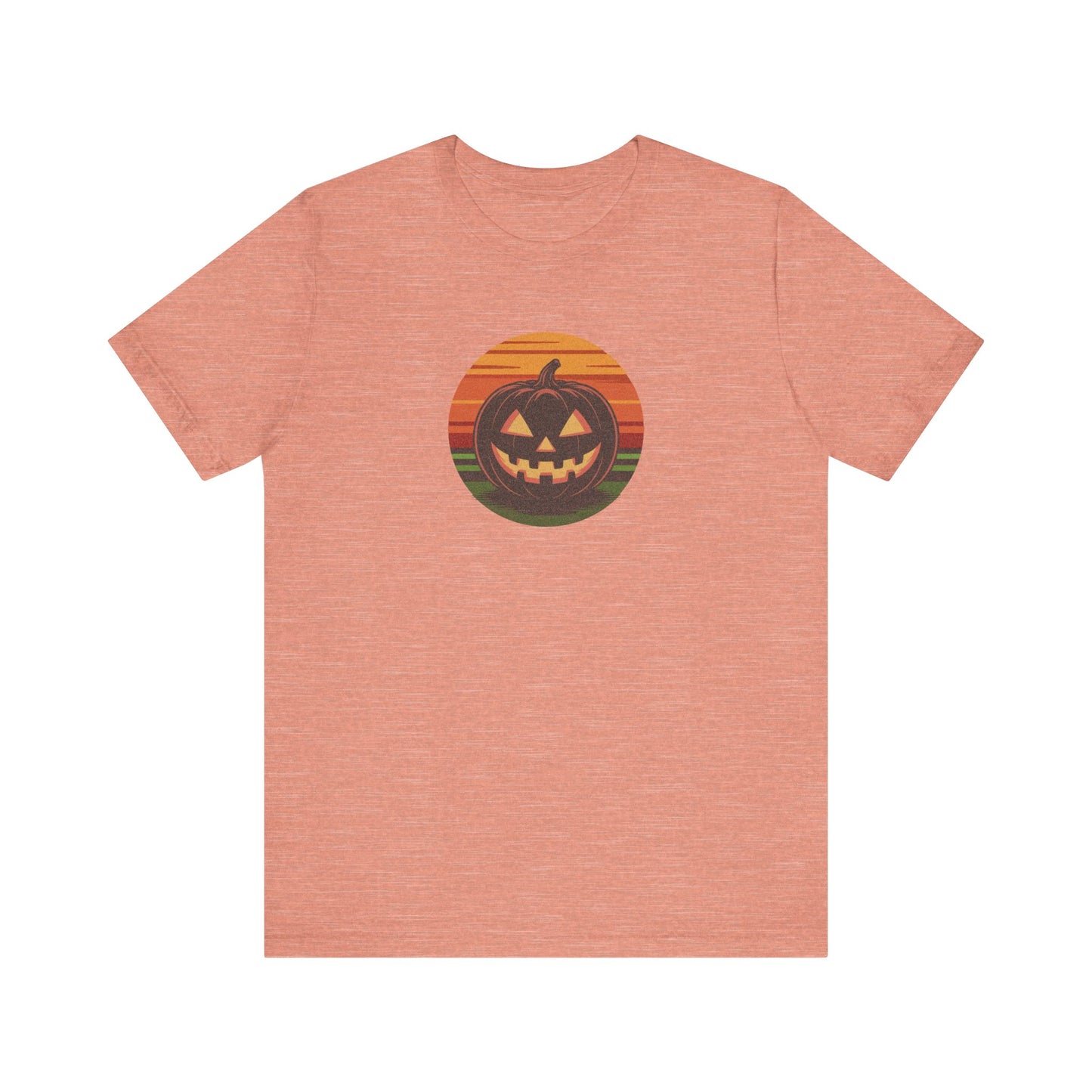 Retro Jack: Glowing Classic — Halloween Sunset Tee (Light)