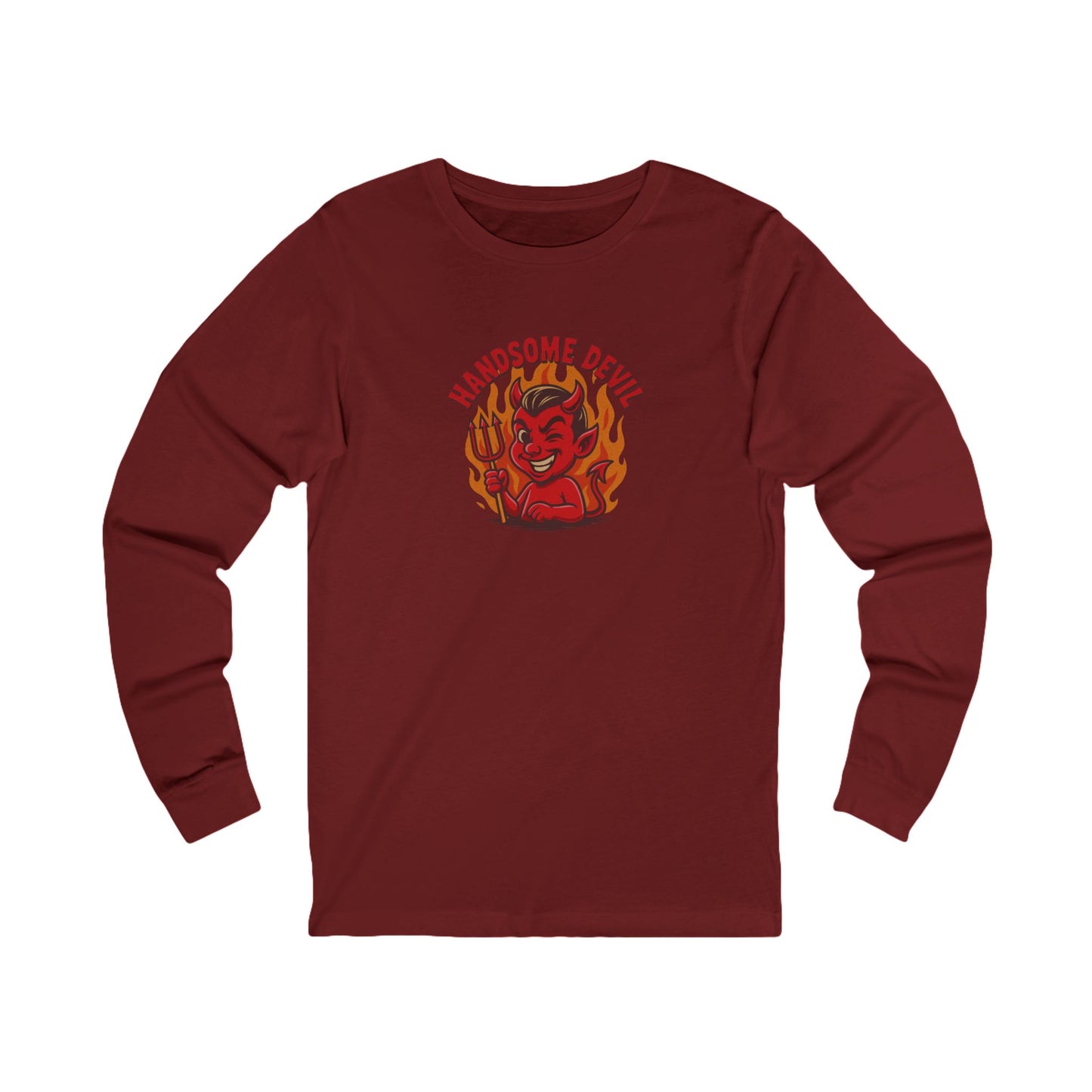 Handsome Devil — Fiery Retro Halloween Long Sleeve (Dark)