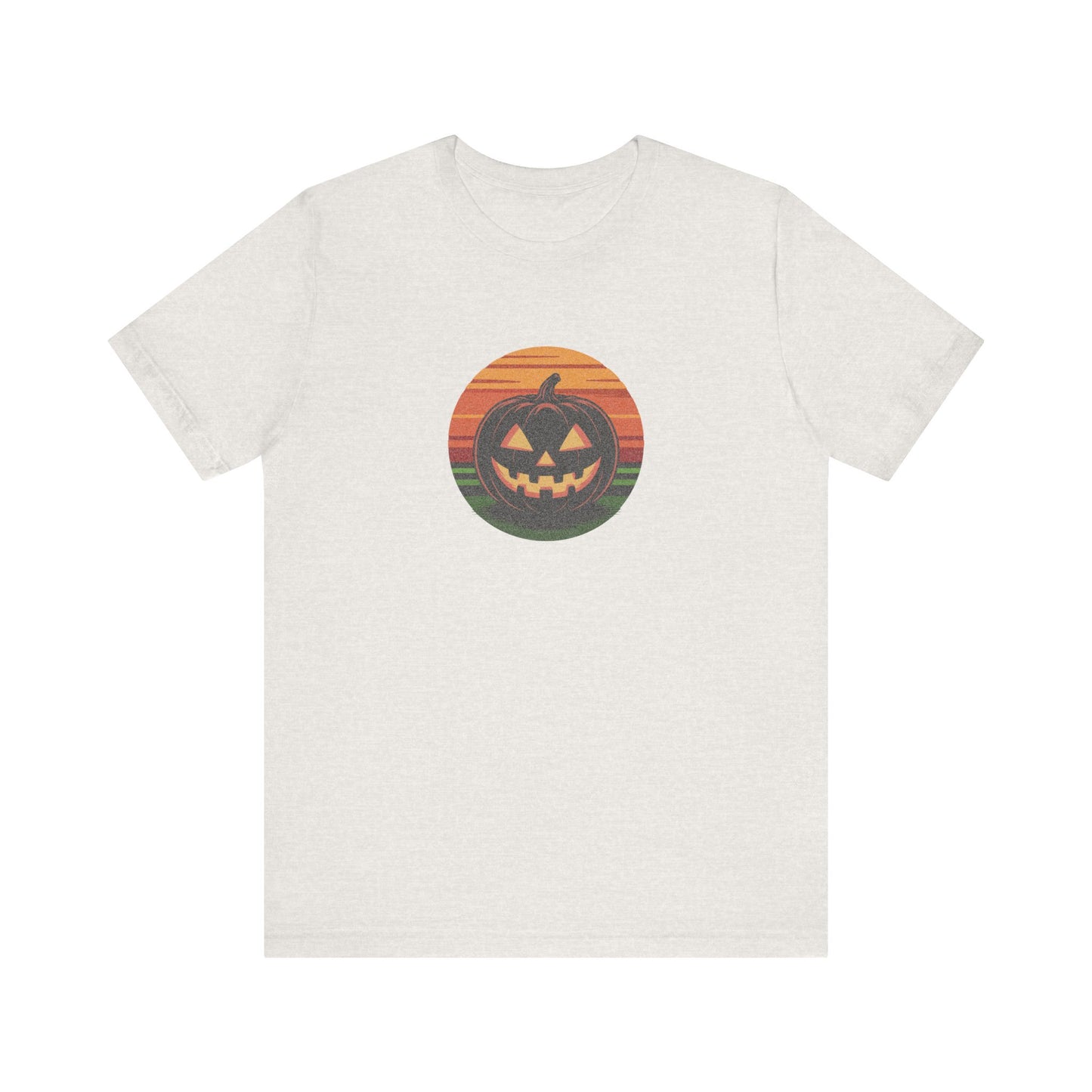 Retro Jack: Glowing Classic — Halloween Sunset Tee (Light)
