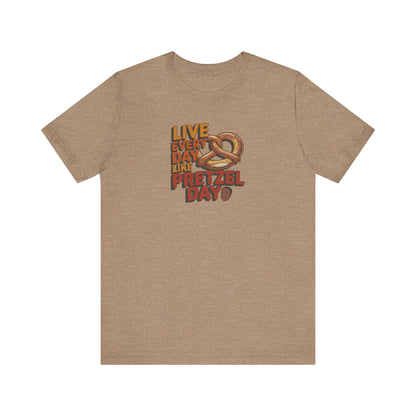 Live Every Day Like Pretzel Day — Stanley Hudson Retro Tee (Light)