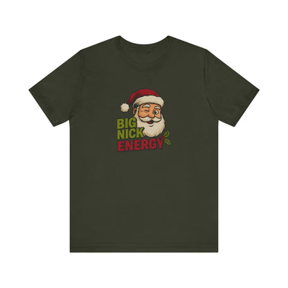 Big Nick Energy — Retro Santa Christmas Tee (Dark)
