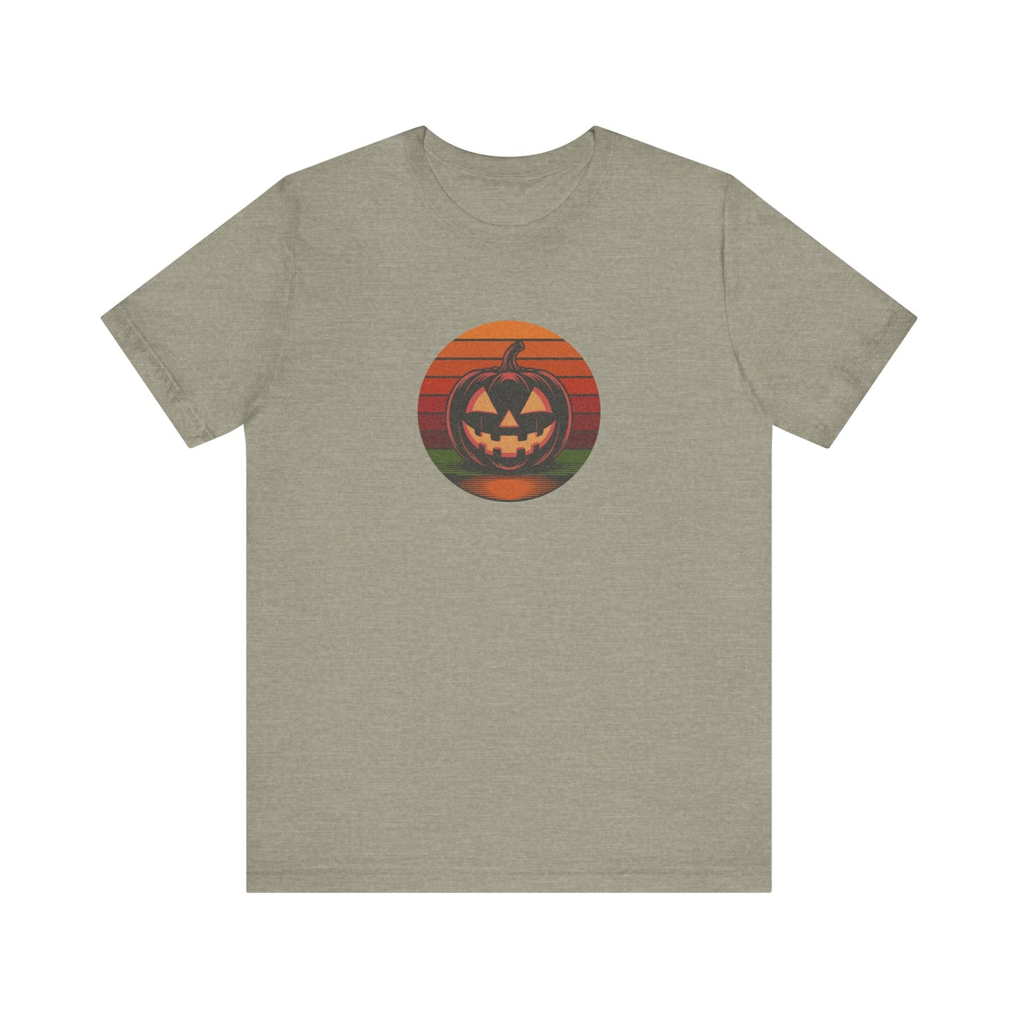 Retro Jack: Bold Grin — Halloween Sunset Tee (Light)