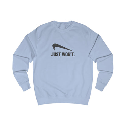 Just Won’t Athletic Parody — Retro Workout Sweatshirt (Light)