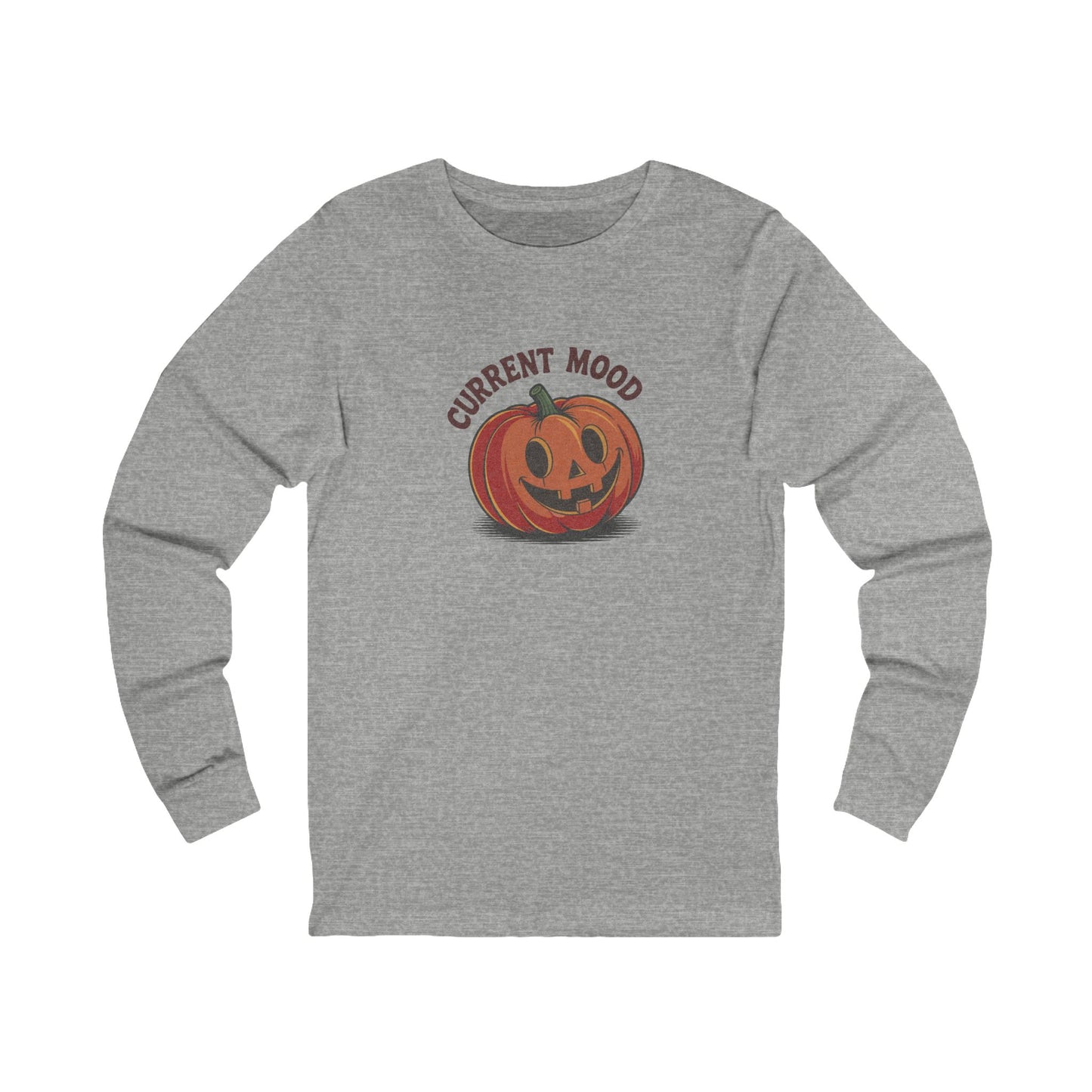 Current Mood (Cute Pumpkin) — Retro Halloween Long Sleeve (Light)