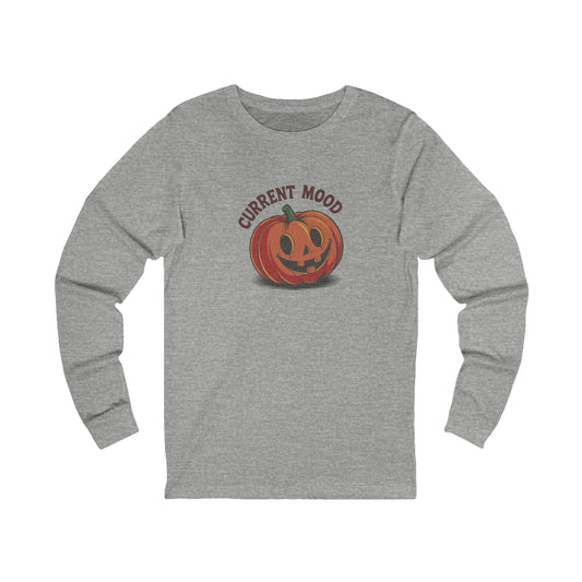 Current Mood (Cute Pumpkin) — Retro Halloween Long Sleeve (Light)