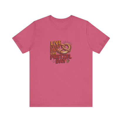 Live Every Day Like Pretzel Day — Stanley Hudson Retro Tee (Light)