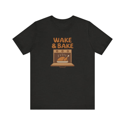 Wake & Bake — Retro Thanksgiving Turkey Tee (Dark)