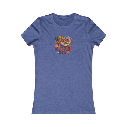 Live Every Day Like Pretzel Day — Stanley Hudson Retro Women's Tee (Dark)