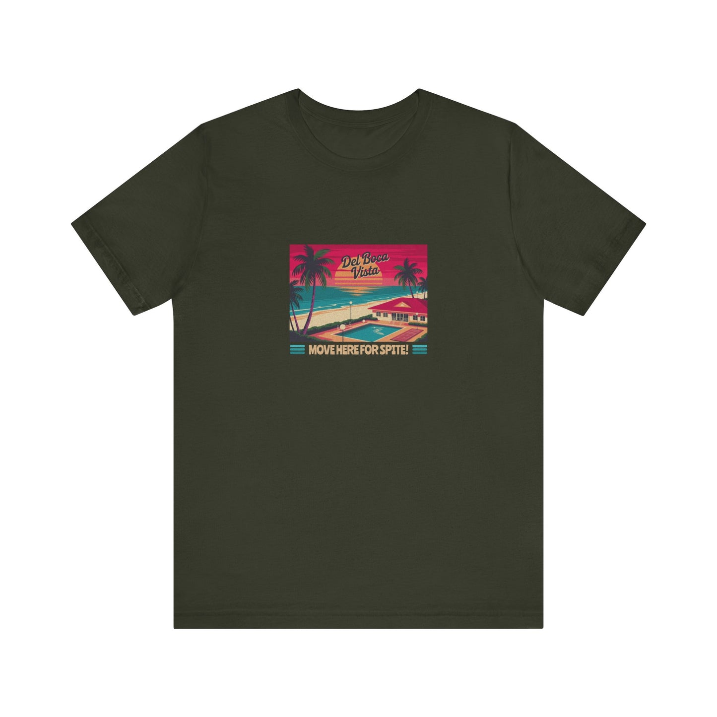 Del Boca Vista (Move Here For Spite!) — Seinfeld Retro Tee (Dark)