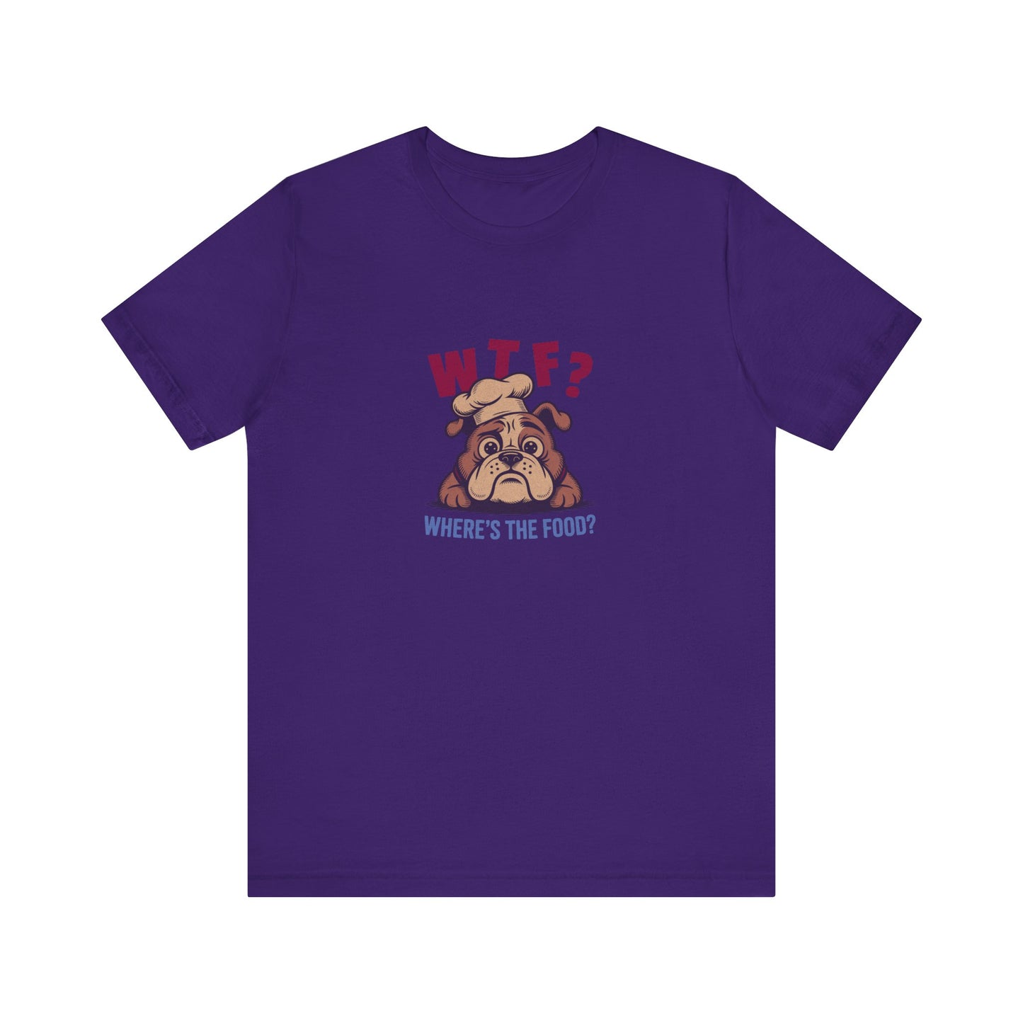 WTF? Where’s the Food? — Bulldog Chef Retro Tee (Dark)