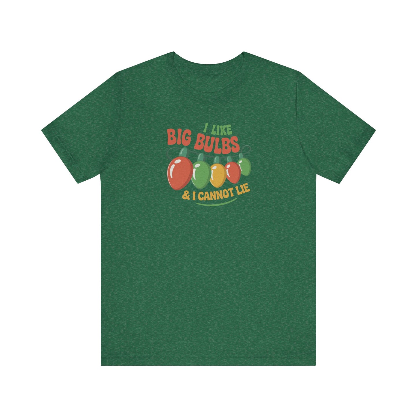I Like Big Bulbs and I Cannot Lie — Christmas Lights Retro Tee (Dark)