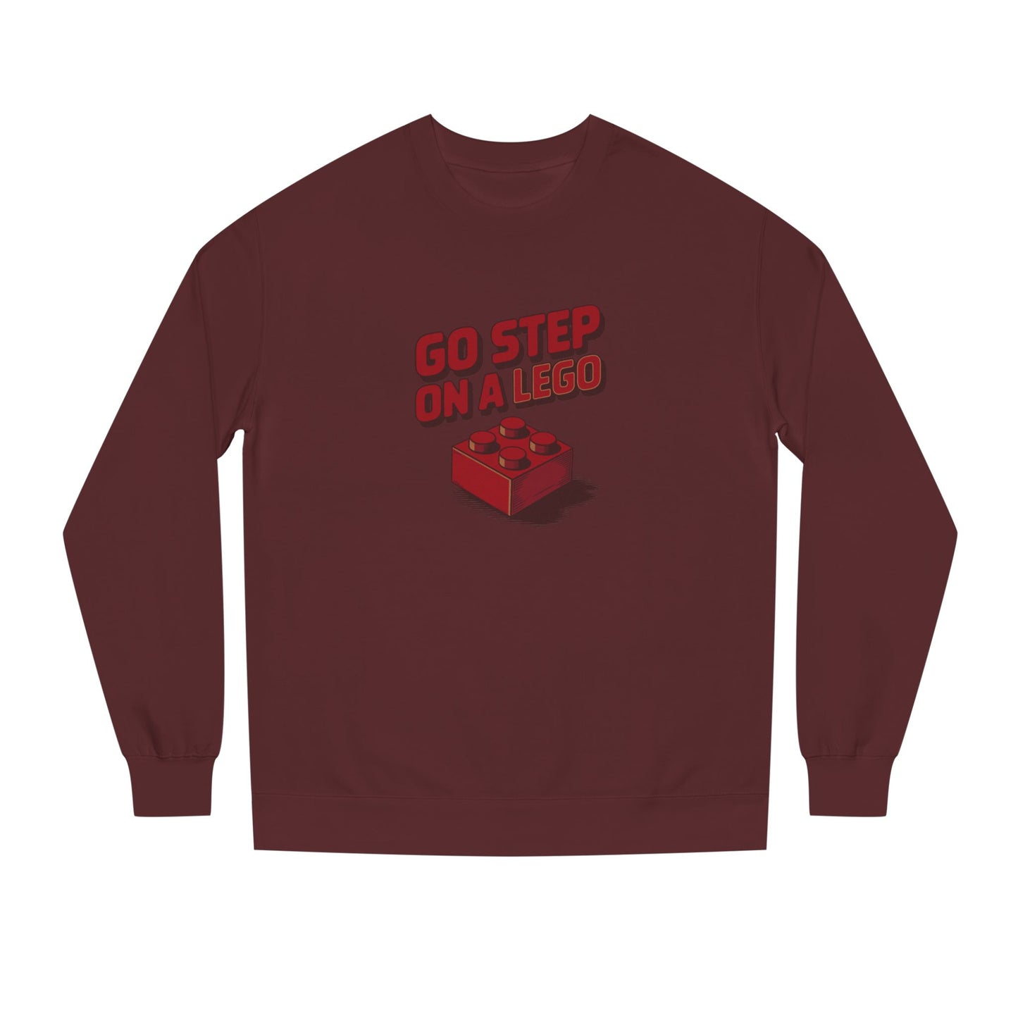 Go Step on a LEGO — Red Plastic Brick Retro Sweatshirt (Dark)