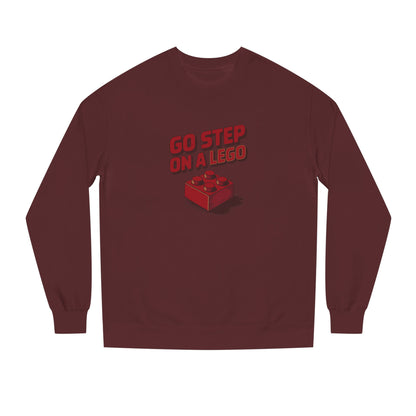 Go Step on a LEGO — Red Plastic Brick Retro Sweatshirt (Dark)