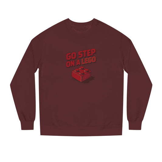 Go Step on a LEGO — Red Plastic Brick Retro Sweatshirt (Dark)