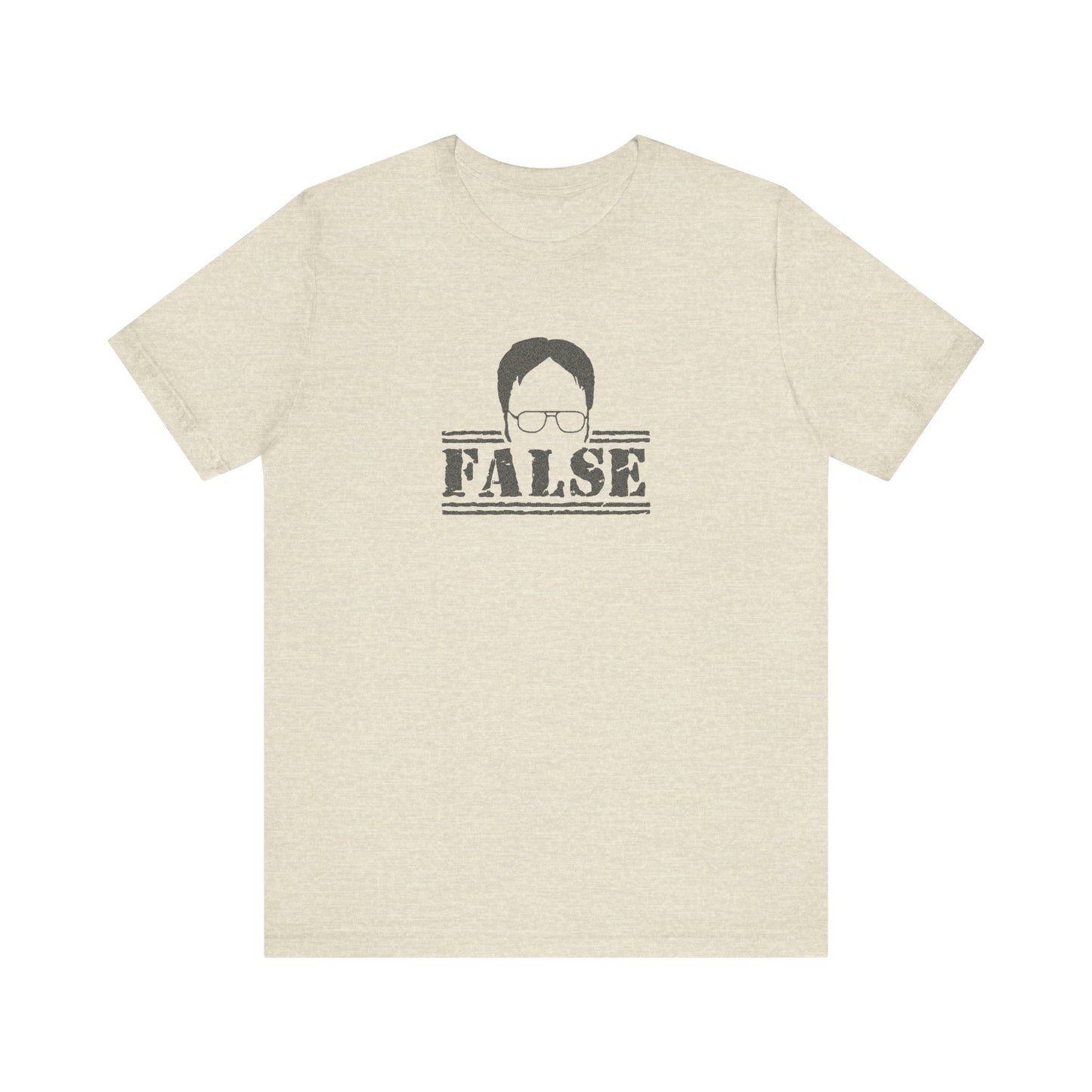 Dwight Schrute FALSE —  The Office-Inspired Retro Tee (Light)
