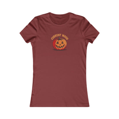Current Mood (Classic Pumpkin) — Retro Halloween Women's Tee (Dark)