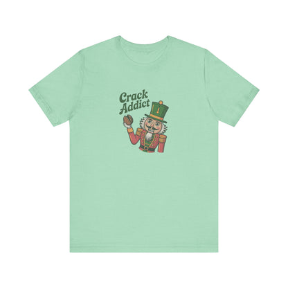 Crack Addict Nutcracker — Vintage Christmas Retro Tee (Light)