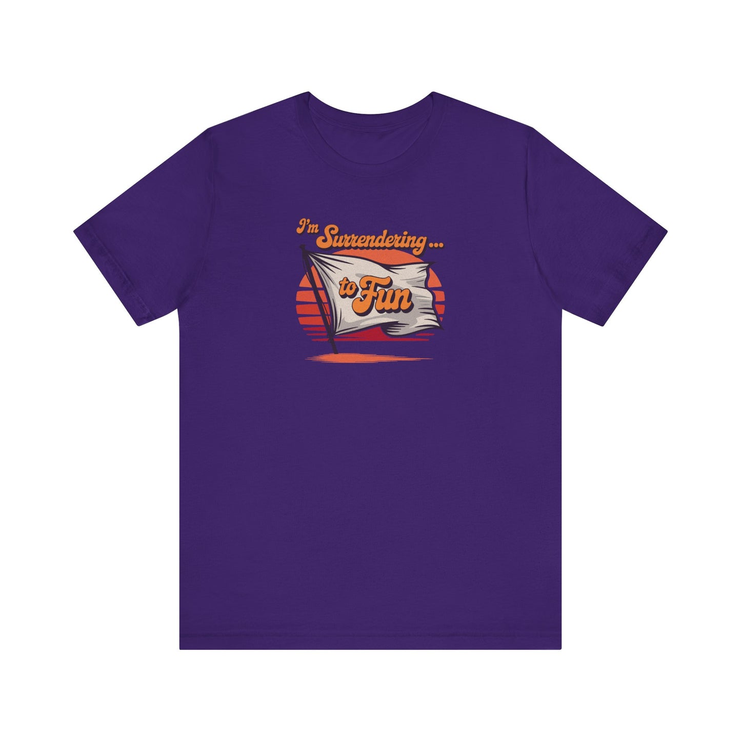 I'm Surrendering to Fun — Fun with Flags Retro Tee (Dark)