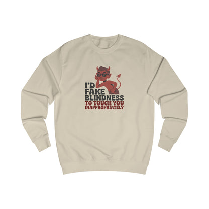 Fake Blindness? The Devil Made Me Do It! — Retro Sweatshirt (Light)