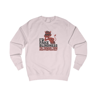 Fake Blindness? The Devil Made Me Do It! — Retro Sweatshirt (Light)