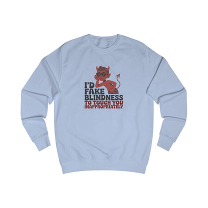 Fake Blindness? The Devil Made Me Do It! — Retro Sweatshirt (Light)
