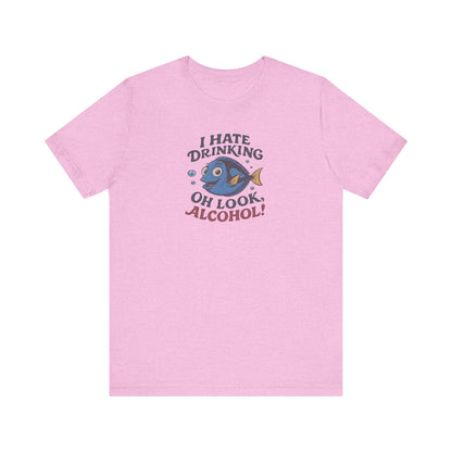 I Hate Drinking (Oh Look, Alcohol!) — Forgetful Fish Retro Tee (Light)