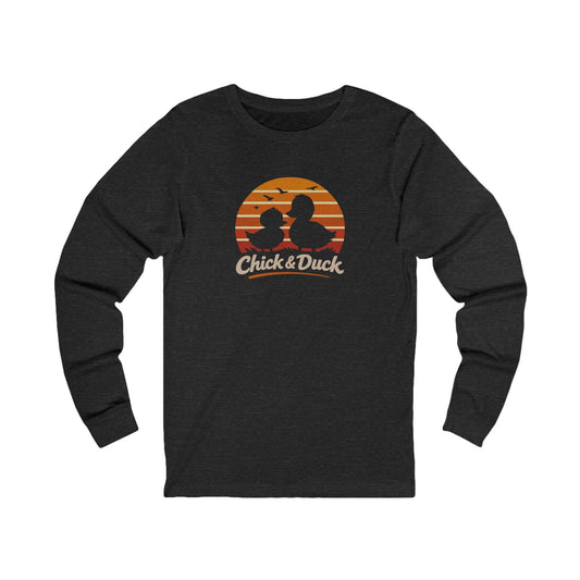 The Chick and the Duck — Friends Retro Long Sleeve (Dark)