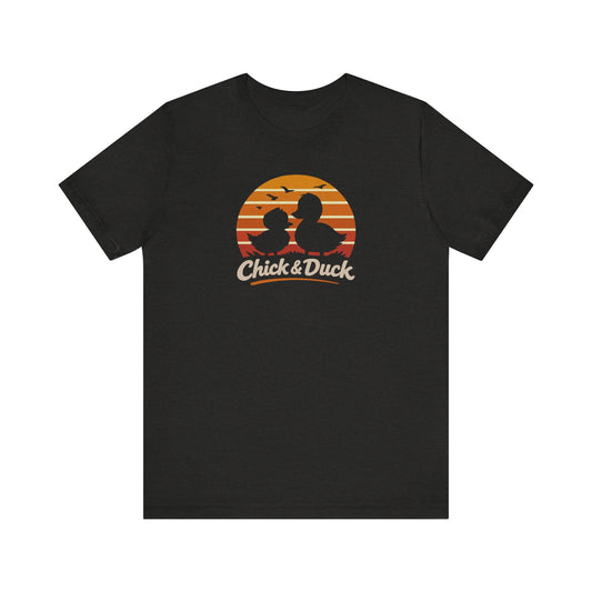 The Chick and the Duck — Friends Retro Tee (Dark)