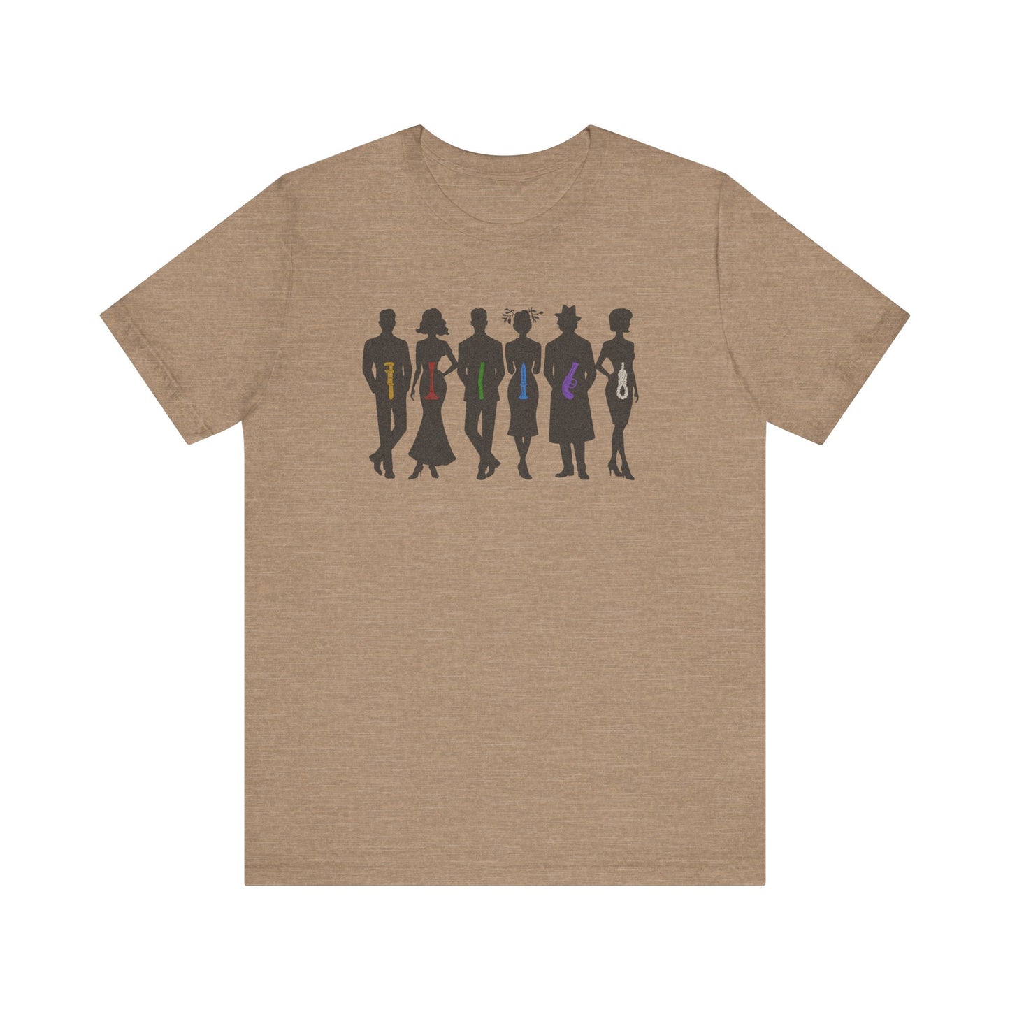 The Usual Suspects, Properly Armed — Clue Retro Tee (Light)
