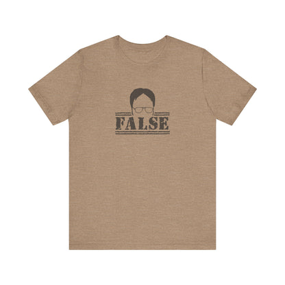 Dwight Schrute FALSE —  The Office-Inspired Retro Tee (Light)