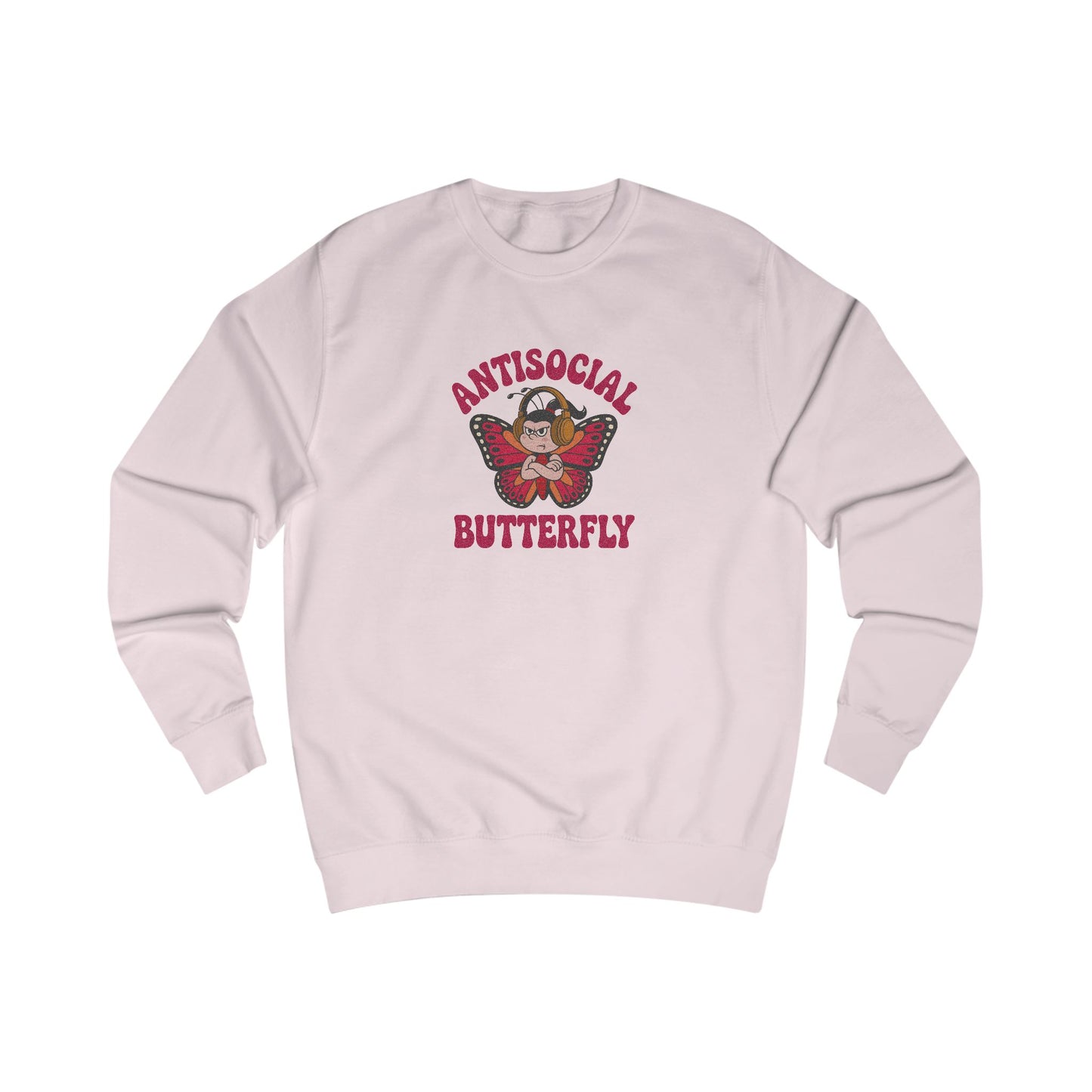 Antisocial Butterfly (Female) — Retro Workout Sweatshirt (Light)