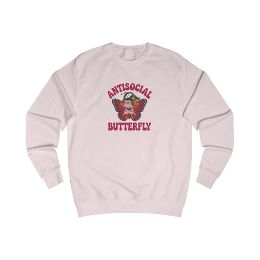 Antisocial Butterfly (Female) — Retro Workout Sweatshirt (Light)