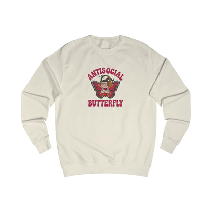 Antisocial Butterfly (Female) — Retro Workout Sweatshirt (Light)