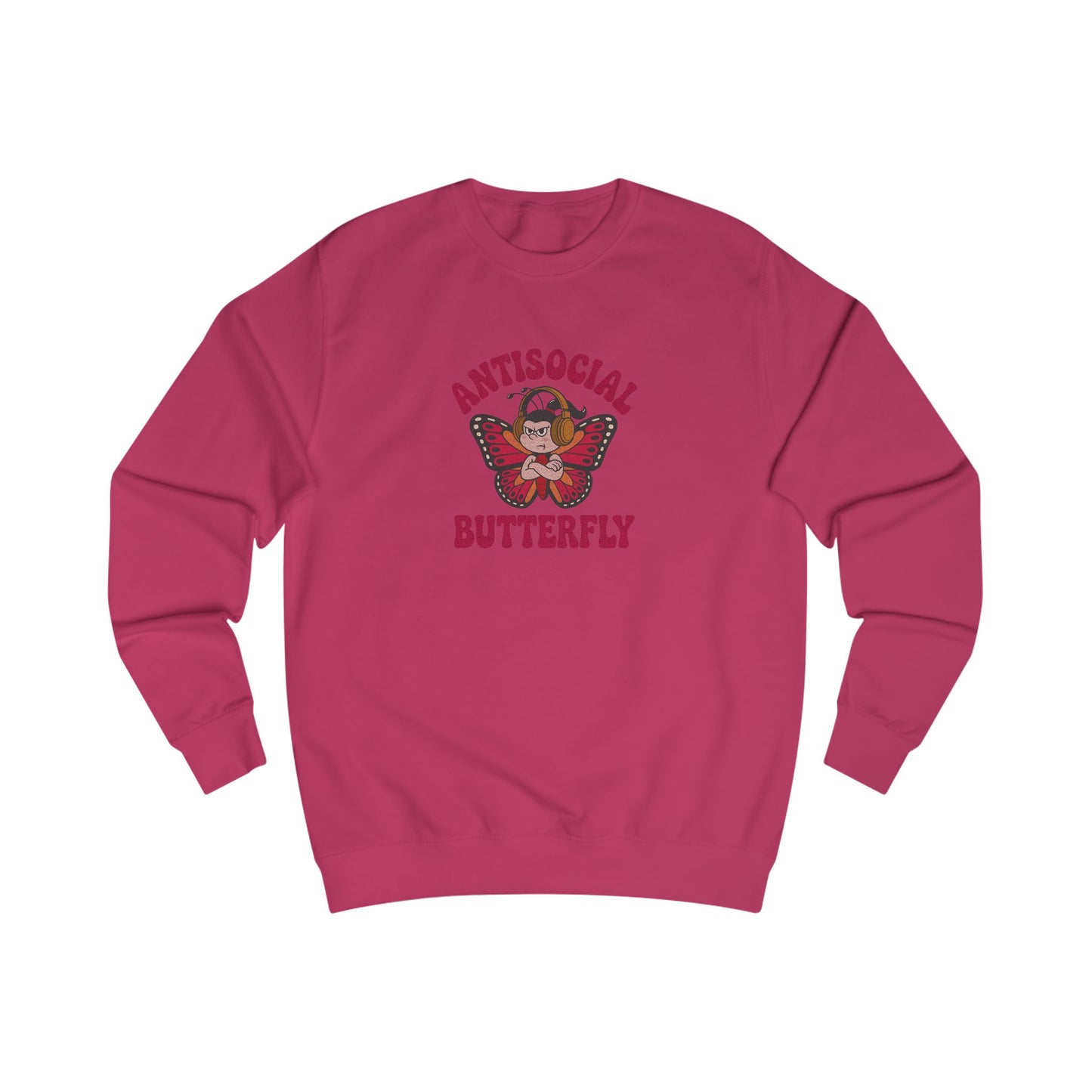 Antisocial Butterfly (Female) — Retro Workout Sweatshirt (Light)