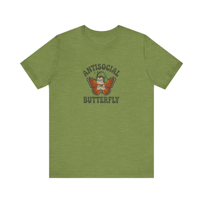 Antisocial Butterfly (Male) — Retro Workout Tee (Light)
