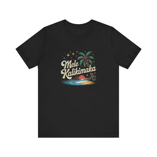 Mele Kalikimaka — Retro Hawaiian Christmas Tee (Dark)