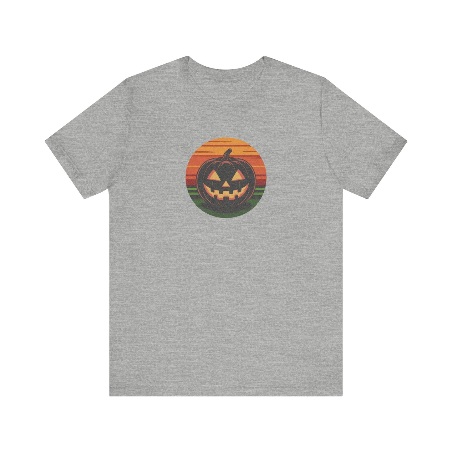 Retro Jack: Glowing Classic — Halloween Sunset Tee (Light)
