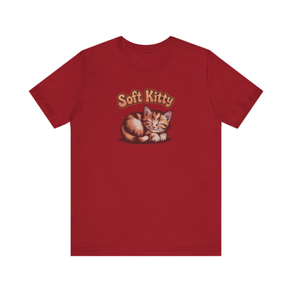 Soft Kitty Sick-Day Lullaby — Big Bang Theory Retro Tee (Dark)
