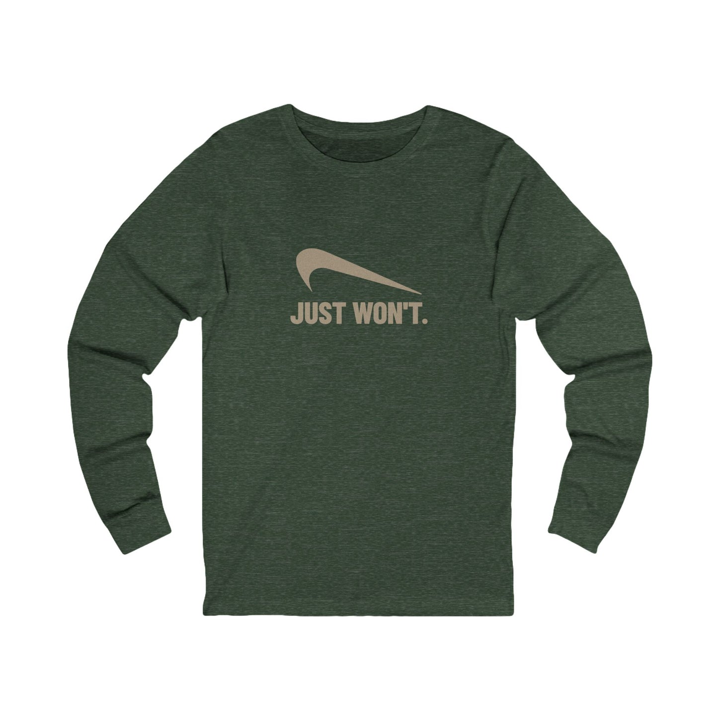 Just Won’t Athletic Parody — Retro Workout Long Sleeve (Dark)