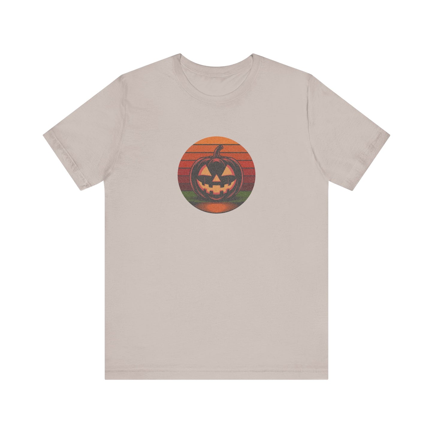 Retro Jack: Bold Grin — Halloween Sunset Tee (Light)