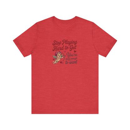 Stop Playing Hard to Get — Retro Cupid Tee (Light)