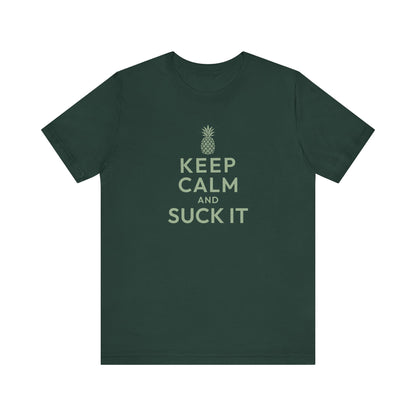 Keep Calm and Suck It — Psych Retro Tee (Dark)