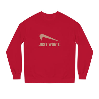 Just Won’t Athletic Parody — Retro Workout Sweatshirt (Dark)