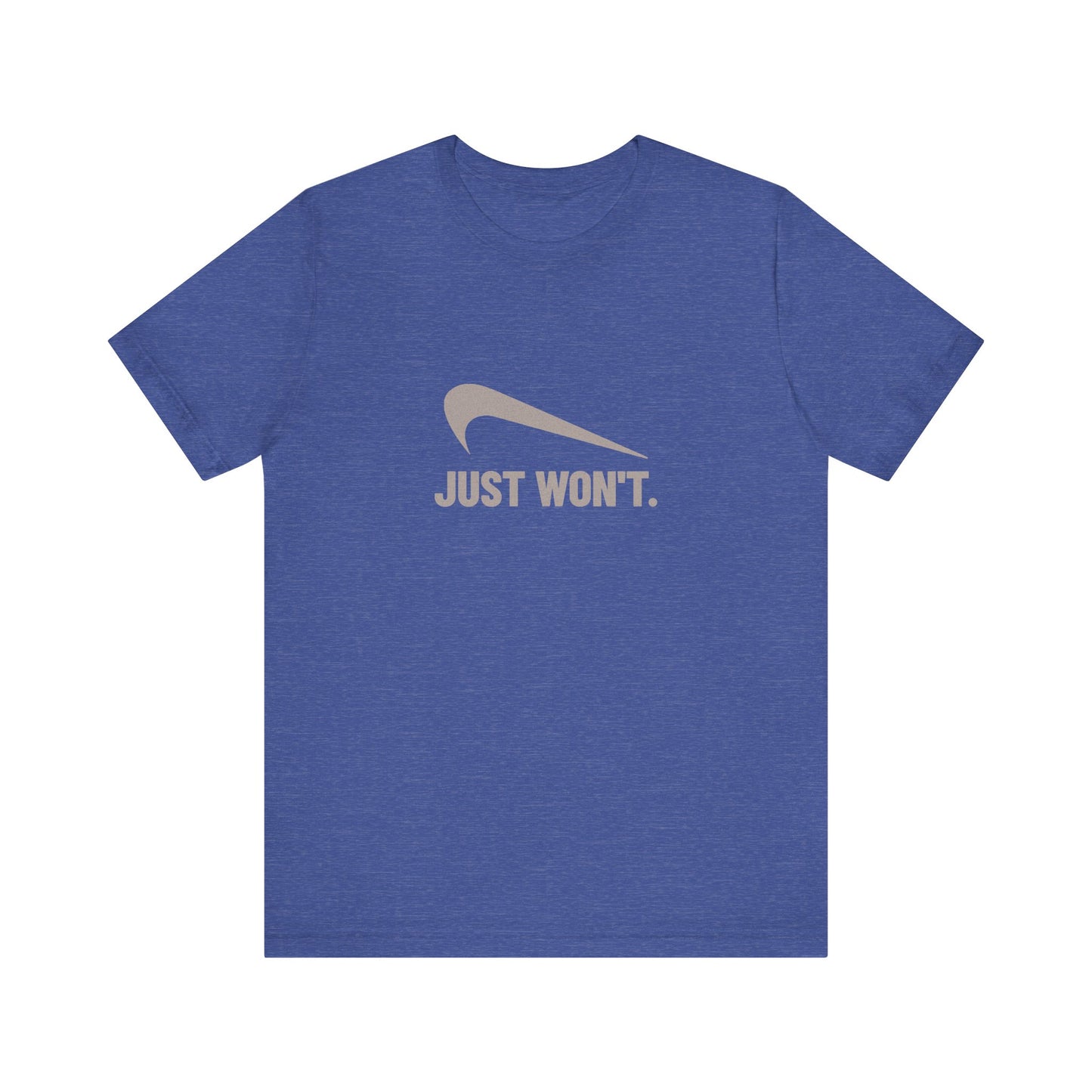 Just Won’t Athletic Parody — Retro Workout Tee (Dark)