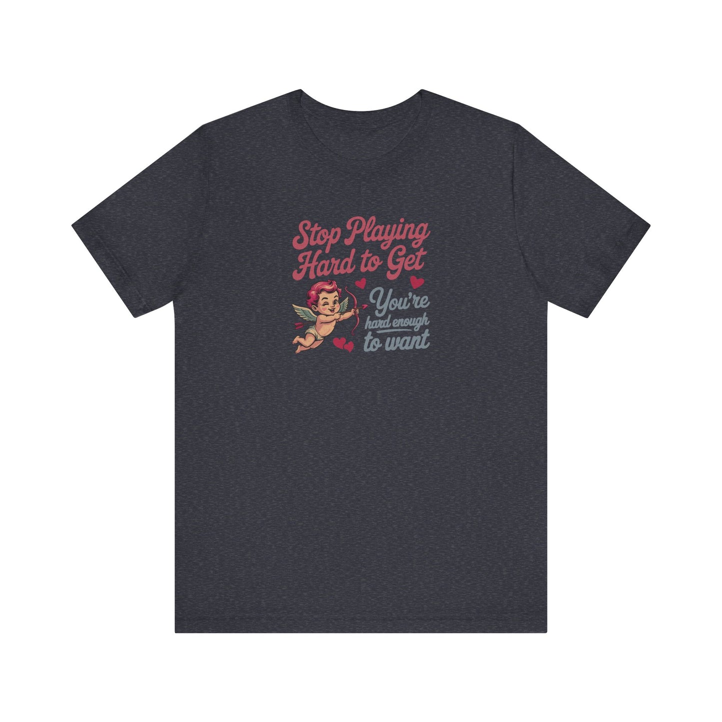 Stop Playing Hard to Get — Retro Cupid Tee (Dark)