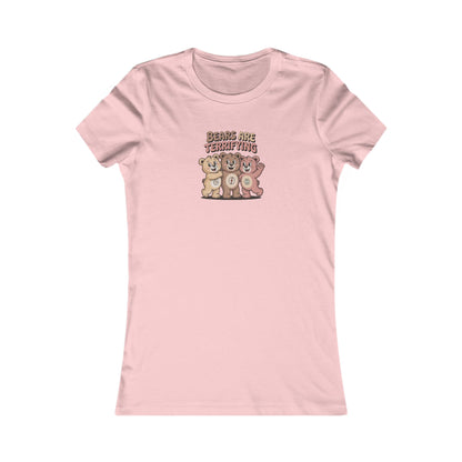 Bears Are Terrifying (Cute Remix) — Retro Women's Tee (Light)
