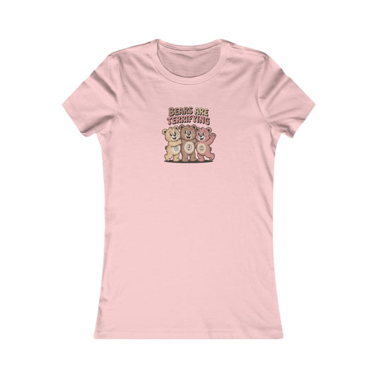 Bears Are Terrifying (Cute Remix) — Retro Women's Tee (Light)