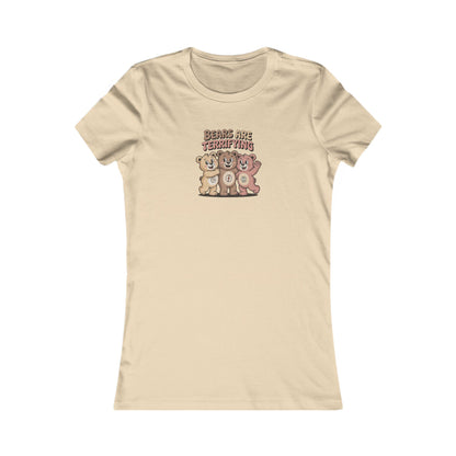 Bears Are Terrifying (Cute Remix) — Retro Women's Tee (Light)